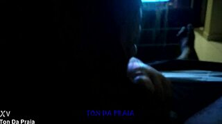 watching reality show, getting blowjob in dark