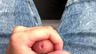 Feeling The Thrill Of Jerking My Big Cock In The Car, Outdoors In Public