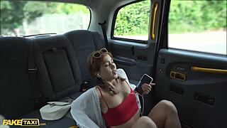 Marina Gold gets fucked doggystyle in the fake taxi