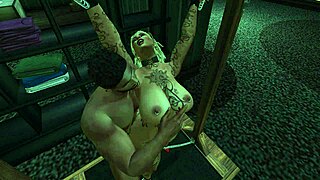 Bound milf in hentai anime gets interracial big black cock sex.