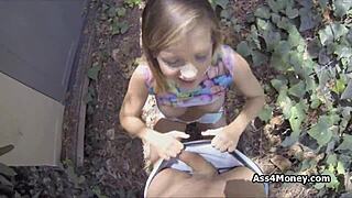 fantastic bigtit teen gets picked up and fucked hard!