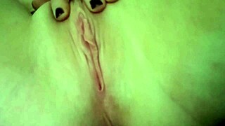 Blonde stripper Lexi Grant plays with her pussy after clothes ripped