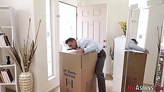 Petite Asian Teen Sucks and Fucks Monster Cock