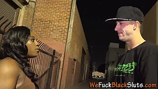 ebony babe gets facialized hard!