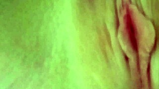 Blonde stripper Lexi Grant plays with her pussy after clothes ripped