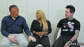 foxy chick brought to butthole madhouse for awkward therapy