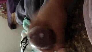 jay shooting his nut with big black monster cock in solo scene