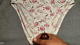 Cumming On Best Friend's White Flowery Panties