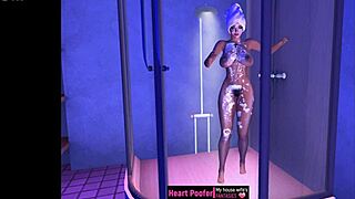 Enjoying a Relaxing Shower in the Cartoon