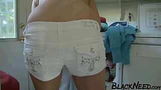 watch this brunette slut get a facial from the big black cock