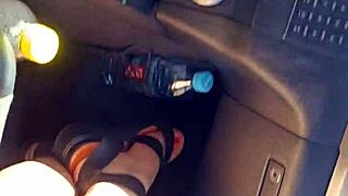 real public handjob in car with cumshot 😏