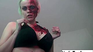 Hot Zombie Pleases The Gash Between Her Legs