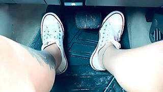pedal pumping leads to intense masturbation in this foot fetish scene
