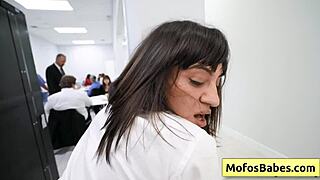 busty brunette milf sasha pearl sucks huge dick in office public fucking