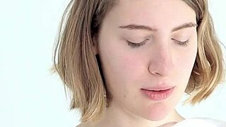 Hey there, watch this young looner babe blow and pop her first balloon!