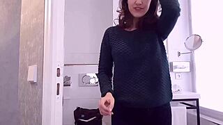 French slut with big ass gets fucked while passing by.