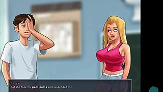 गर्म फ्रेंच टीचर के साथ किसिंग, समरटाइम सागा 45 में।