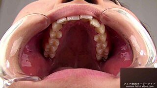 Teeth Fetish Play With Wet Tongue
