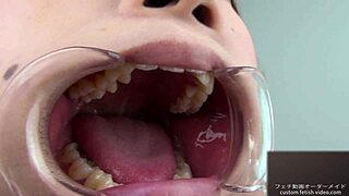 Teeth Fetish Play With Wet Tongue