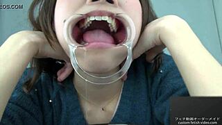 Teeth Fetish Play With Wet Tongue