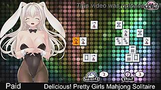 Delicious pretty girls play mahjong solitaire with miyu 😊