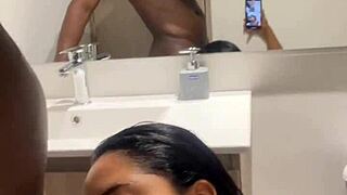 i give him a delicious blowjob while he gets ready for work -amateur couple-