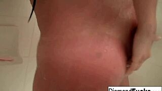 diamond gets wet and wild in the shower with her ass and tits 😏