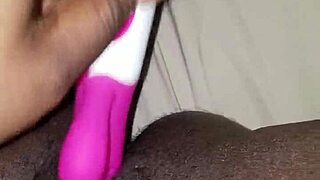 Hey, watch my wet pussy play up close, toy kept dying on me!