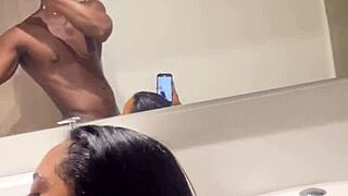 i give him a delicious blowjob while he gets ready for work -amateur couple-