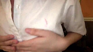 Is her hairless pussy leaking and squirting massively?