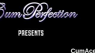 Nasty idol gets cumshot on her face swallowing all the love juice.