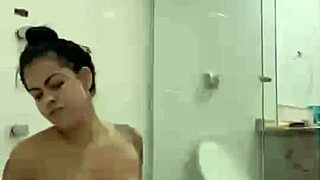 bia enjoys a solo session with the shower jet