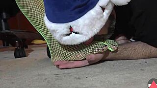 green fishnets get pumped in domination scene