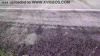 Risky sex on the street with blowjob and big ass