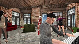 Young Wife Fucks Elves At Christmas