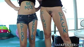 Hot dominas peg the loser in threesome