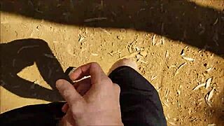 outdoor bush jerk off in public