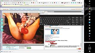 Look At This Huge Dildo Sliding Between Those Big Tits!