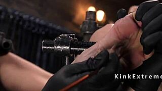 Bound Sub Rides Sybian Machine in Bondage