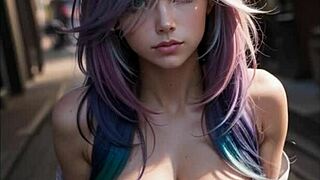 Pink Haired Girls Compilation From Ai Porn Arts 5