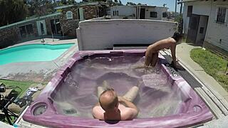 Dayanara Enjoys Hot Tub Pov With Skinny Babe