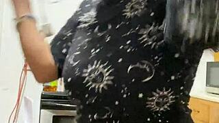 Anna Maria's Sexy Latina Curves in Black Workout Gear