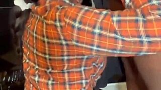 Dark Ebony Slut Throating Big Black Cock with Gagging and Choking