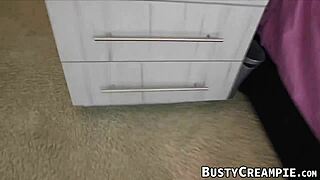 Beautiful lady with large breasts gets attention in scene