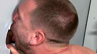 Interracial glory hole action with massive black gay cock! Wow!