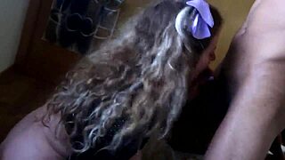 hotwife cheats her hubby with a big cock guy, feeling the monster