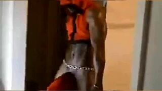 Sexy Male Stripper at Party, Clothes Ripped Off for Big Black Cock CFNM