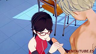 Boku No Hero Boruto Naruto Hentai 3D - Bakugou Katsuki and Sarada Uzumaki Feel Intense Passion in School Sex Animation