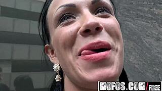 I picked up busty euro chick Samantha for outdoor facial