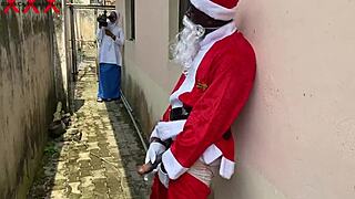 happy christmas fuck with santa and sexy babe in hijab